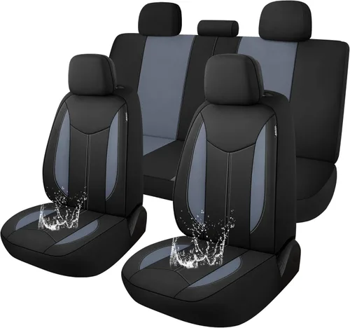 Vista 10 de CAROMOP Funda impermeable para asiento de automóvil asientos completos, fundas de asiento de neopreno para automóviles, fundas interiores