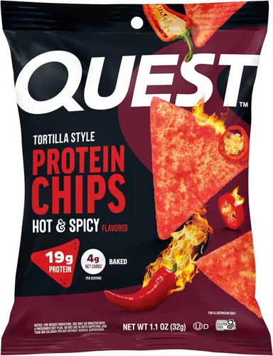 Vista 33 de Quest Nutrition Tortilla Style Protein Chips, Buffalo Ranch, 0.67 oz de proteína, 0.14 oz de carbohidratos netos, aperitivo de proteína sin gluten
