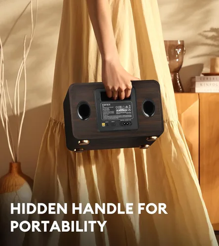 Vista 7 de Edifier Altavoz inalámbrico de mesa D32, audio de alta resolución, LDAC, ALAC, 60 W (RMS), arquitectura acústica 2.1, tiempo de reproducción de 11