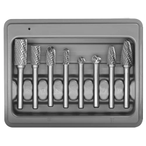 Juego de fresas de carburo, 8 piezas con vástago de 1/4 de pulgada, herramientas eléctricas sólidas de carburo de tungsteno, brocas rotativas de