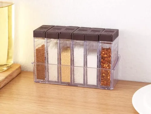 Vista 8 de ZHUHW - Caja de condimentos de cocina para el hogar, tarro de sal y pimienta, rociador de especias, contenedor de almacenamiento de botellas