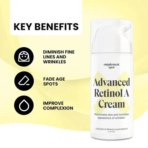 Vista 2 de Advanced Retinol A Cream - Crema hidratante con vitamina E, aceite de coco y almendras, crema antienvejecimiento diaria de retinol para la cara