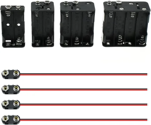 Vista 8 de SDTC Tech Juego de 2 soportes de batería AA de 1,5 V y kit de conector a presión tipo I 3 voltios espesar caja de batería de plástico