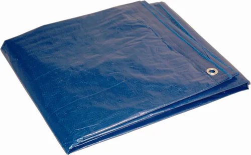 Vista 6 de Dry Top - Lona de poliéster multiusos de resistencia mediana, 5 x 7 pies, azul