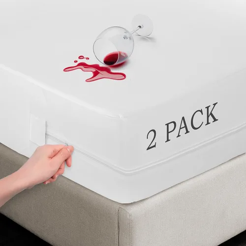 Vista 13 de LUX Décor - Funda de colchón con cremallera tamaño Queen, a prueba de chinches, 100% impermeable, protector de colchón de 14 pulgadas