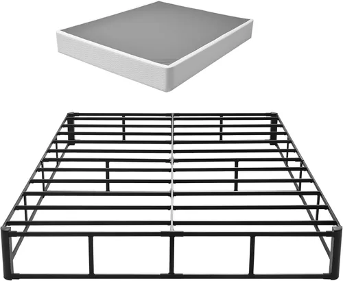 Vista 11 de VEVOR Base de cama tamaño Queen con tela lavable, marco de metal resistente para cama Queen, base de colchón de 4 pulgadas, capacidad máxima