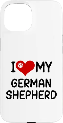 Vista 6 de I Love My German Shepherd Pet Dog Breed Retro Heart Case for iPhone 16