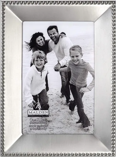 Malden International Designs - Marco de fotos de níquel satinado, 4 x 6 pulgadas, níquel