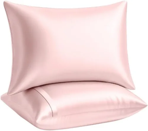 Vista 54 de ShopBedding - Lujosa funda de almohada de satén para el cabello, 2 unidades, satinada, estándar, con cremallera, estampado de cebra marrón