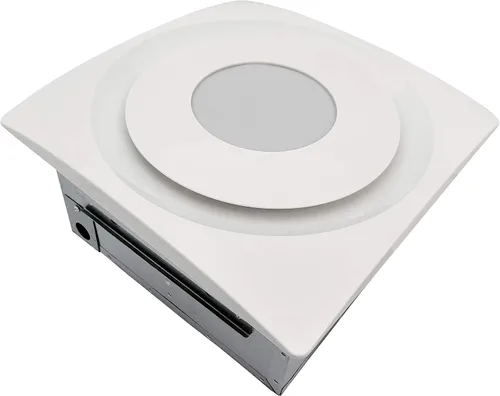 Aero Pure AP904H-SL o Slim Fit 90 CFM Ventilador de baño con 10W 4000K 1150 lúmenes LED luz y sensor de humedad, acabado blanco