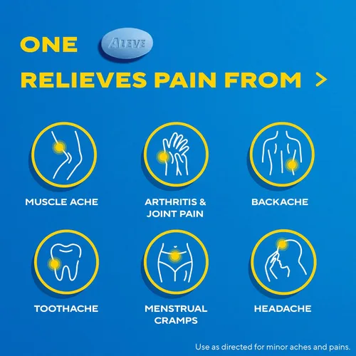Vista 3 de Aleve Comprimidos de naproxeno sódico para aliviar el dolor, 50