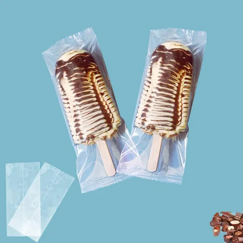 Vista 5 de Bolsas de paletas de hielo, bolsas gruesas de helado congelado, bolsas de plástico de 8.6 x 4.3 pulgadas, 200 piezas