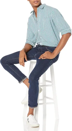 Vista 4 de Tienda Essentials Camisa de popelina para hombre, informal, de manga larga, con ajuste regular