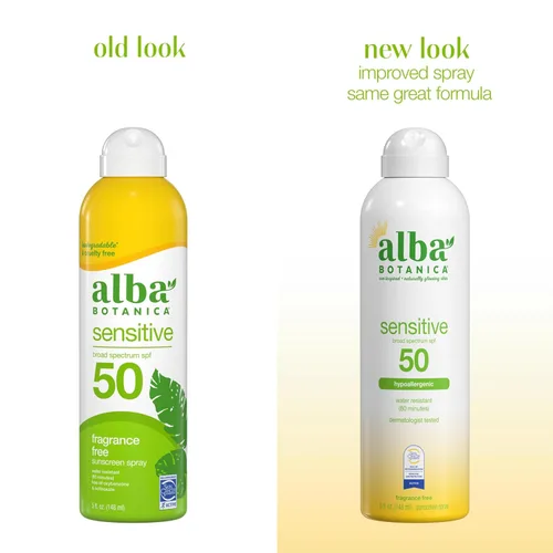Vista 3 de Alba Botanica - Bloqueador solar para niños en spray, SPF 50, 6 onzas, Mineral Sensible, Multicolor