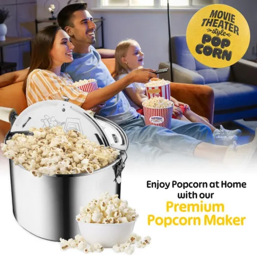 Vista 4 de Great Northern Popcorn 6251 olla original de acero inoxidable para palomitas de maíz, Twister, Plateado