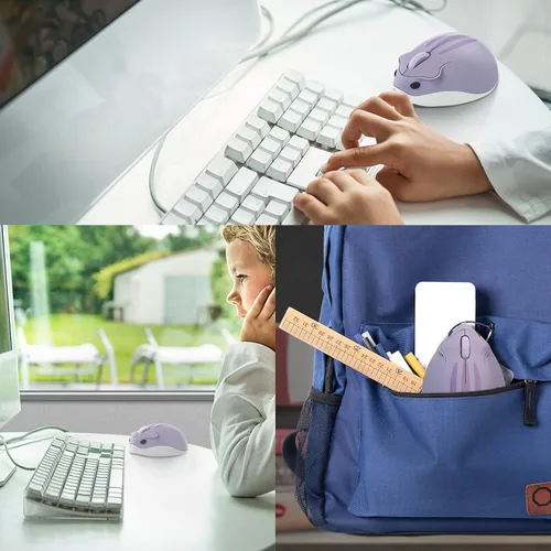 Vista 3 de Ratón inalámbrico con forma de hámster con forma de hámster, portátil de 1200 DPI USB inalámbrico para PC, Mac, computadora portátil, regalo