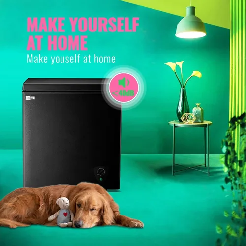 Vista 5 de Congelador profundo WANAI de 5.0 pies cúbicos con puerta superior abierta y cesta de almacenamiento extraíble, control de temperatura de 7 marchas