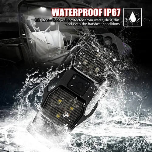 Vista 6 de OPP ULITE Switch UTV - Luz LED Doom de 6 unidades, blanco y rojo, 6 unidades, montaje en barra enrollable universal para interior de automóvil