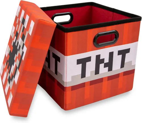 Vista 3 de Toynk Minecraft - Cubo de almacenamiento de tela de 13 pulgadas con tapa, juego de 4