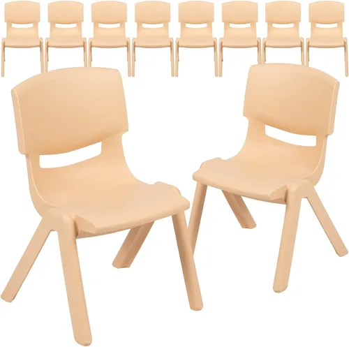 Vista 16 de Flash Furniture - Silla escolar apilable de plástico azul con altura de asiento de 10 1/2 pulgadas