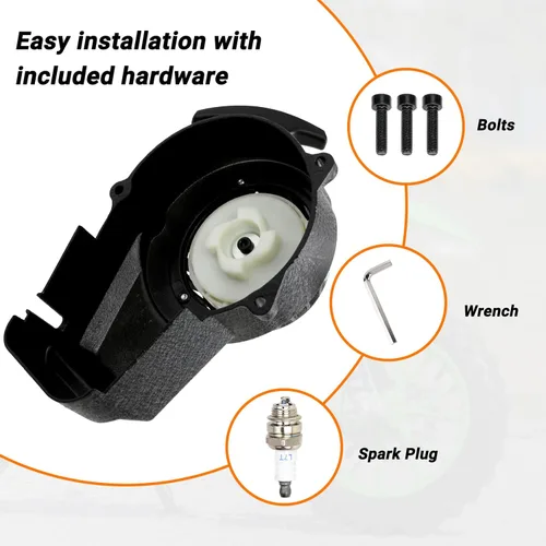 Vista 7 de FVRITO Bobina de encendido de arranque de arranque de aleación fácil de tirar para motor de 2 tiempos 47cc 49cc 50cc SYX Taotao Coolster SSR MotoTec