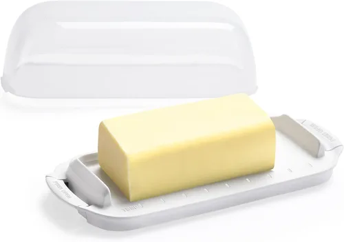 Vista 10 de AONCO Mantequillera, recipiente para mantequilla con tapa transparente para encimera, mantequillera irrompible para decoración de cocina del hogar