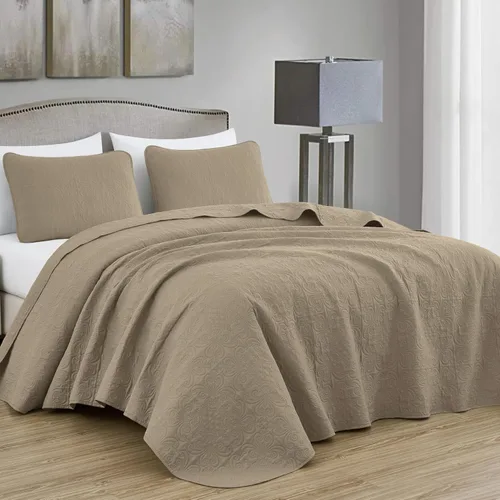 Vista 29 de Chezmoi Collection Luca - Juego de colcha de 3 piezas extragrande, tamaño king, verde azulado - Edredón de verano de microfibra ligera de 118 x 106