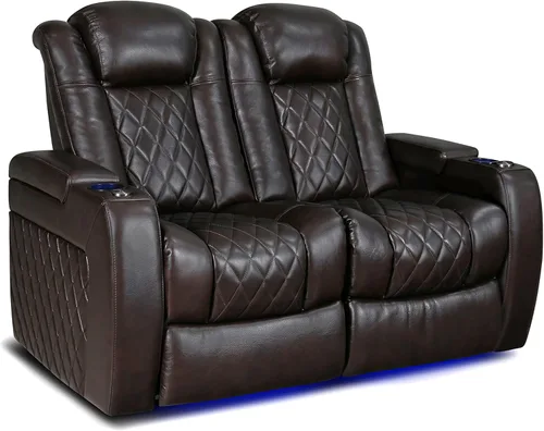 Vista 24 de Valencia Tuscany - Asiento de cine en casa, sillón reclinable eléctrico de piel de napa con espuma viscoelástica de gel frío, carga USB-C/USB-A