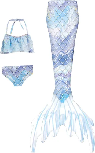 liorougpatt Colas de sirena para nadar para niñas y niños traje de baño de sirena (sin monoaleta)