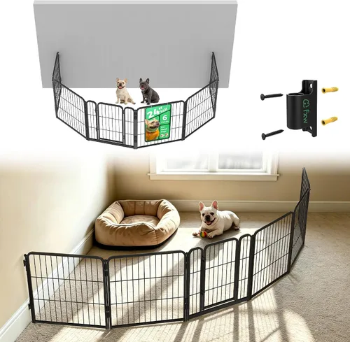 Vista 105 de FXW Homeplus Unleashed Corral para Perros de Interior - Juego Sin Estrés y Seguro, Resistente de 24 Pulgadas con 6 Paneles para Cachorros y Perros