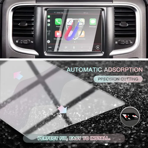 Vista 5 de CDEFG Protector de pantalla de automóvil con control central, protector de pantalla táctil para Dodge RAM 1500/2500/3500 Uconnect 2013-2018, vidrio