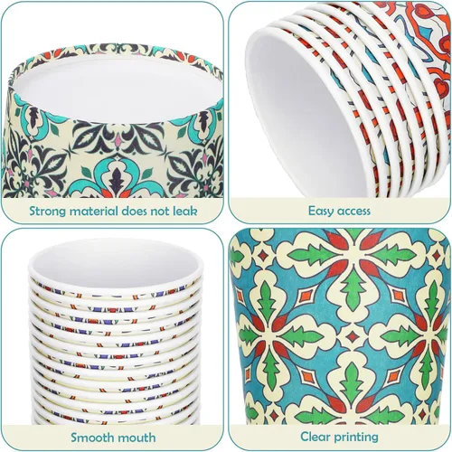 Vista 4 de 300 vasos de papel de cerámica desechables a granel tazas de café de 8 onzas, tazas de café multicolor para bebidas calientes para té, jugo, agua