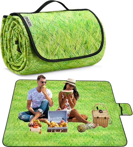 Vista 13 de Manta de picnic grande para playa, impermeable, a prueba de arena, para exteriores, plegable, tapete de picnic sin arena con correa de transporte