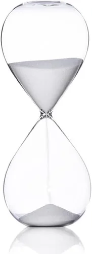 Falytemow Reloj de arena, temporizador de arena de vidrio, reloj de arena para cocina, cepillado de dientes, enseñanza escolar (blanco, 30 minutos)