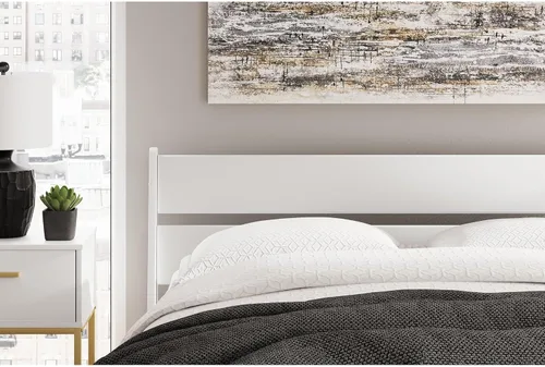 Vista 84 de Signature Design by Ashley Socalle - Cabecero completo, con listones abiertos, color beige natural
