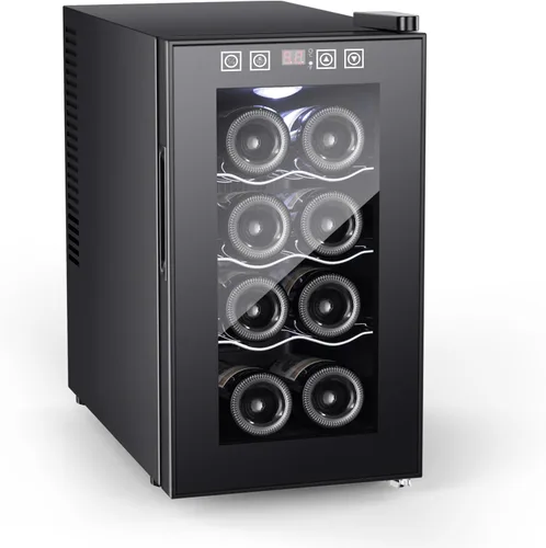 Refrigerador de bebidas con 8 botellas, mini enfriador de vino con enfriamiento rápido, gabinete de vino termoeléctrico, bodega para mujeres,