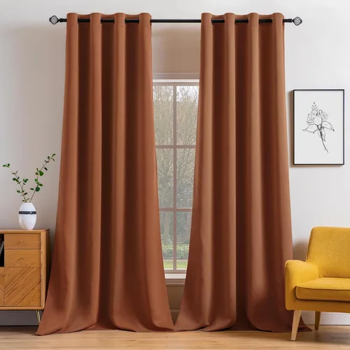 Vista 100 de MIULEE Cortinas opacas para dormitorio o sala de estar, juego de 2 paneles de cortina para ventana con aislamiento térmico y bloqueo de luz