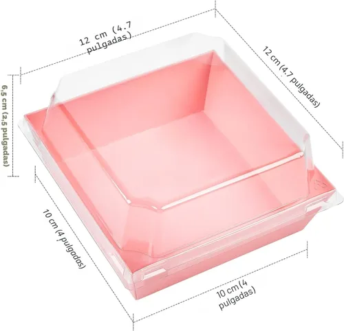 Vista 3 de Kucoele Paquete de 50 cajas pequeñas de embutidos de 4 pulgadas con tapas Marrón