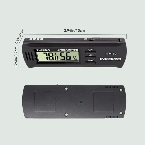 Vista 5 de Inkbird - Termómetro digital con entrada CC de 3 V e higrómetro para medir la humedad del aire ITH-10