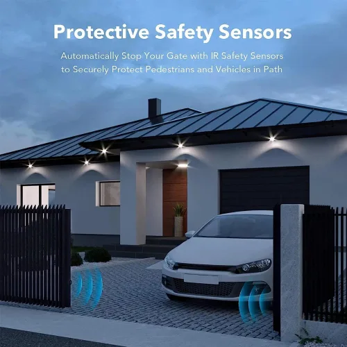 Vista 4 de Sensor infrarrojo de seguridad, contraparte automática de un solo haz 12/24 V, alarma detector impermeable, 1 par de medio huevo 65.6 ft