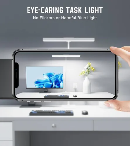 Vista 4 de Lámpara de escritorio LED para el hogar y la oficina con base, luz de tarea para arquitectos que cuida los ojos con cuello de ganso ajustable