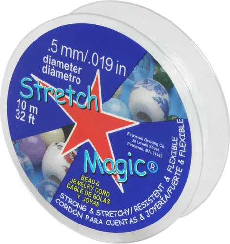 Vista 21 de Stretch Magic Hilo elástico para cuentas – Color transparente, 0.6 mm de diámetro, 10 metros (32 pies) - Fácil de anudar, hilo fuerte y elástico