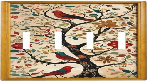 Vista 78 de Cubiertas de Interruptor de Luz Artísticas Decorativas Boho Figura Abstracta Interruptor de Pared Único Placa de Interruptor Decorativo Placa