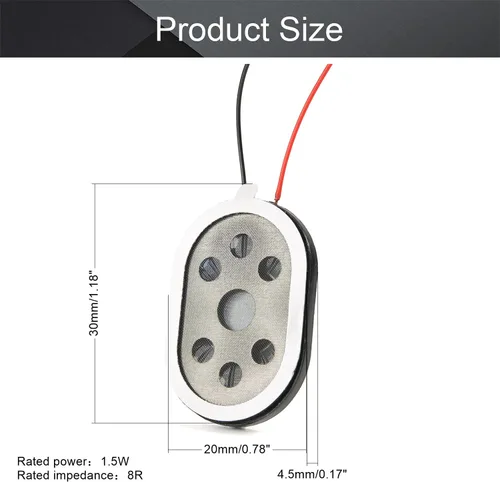 Vista 2 de Fielect 4 unids 1.5 W 8 Ohm DIY altavoz magnético altavoz de audio DIY altavoz de repuesto de forma ovalada