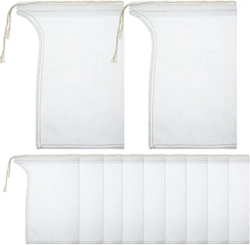 Vista 8 de Shappy Bolsa de filtro de malla con cordón de 23.622 in para evitar obstrucciones durante el proceso de colado (9.1 x 6.3 in)