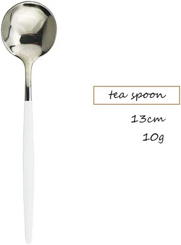 Vista 8 de JASHII Juego de cubiertos de acero inoxidable, 8 piezas de cubiertos 18/10, incluyendo tenedor, cucharas, cuchillo, vajilla de servicio para 2