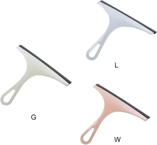 Vista 6 de Escobilla de goma manual pequeña para limpieza de ventanas para parabrisas de automóvil, espejo y puerta de cristal (azul)