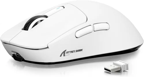 Vista 21 de ATTACK SHARK X3 Mouse Inalámbrico para Juegos, Mouse Ergonómico para Computadora de 1.73 oz, Triple Modo Sensor Óptico PAW3395 de 26K DPI, Duración
