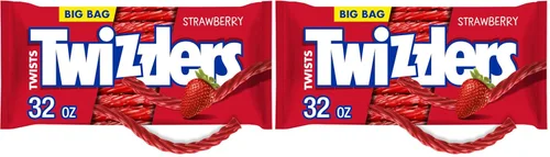Vista 9 de Twizzlers Twists, caramelo de regaliz con sabor a fresa estilo masticable, bolsa de 16 oz