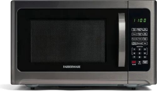 Vista 17 de Farberware Horno microondas de encimera de 0.9 pies cúbicos, 900 vatios de potencia, configuración de cocción automática, descongelación, fácil Negro